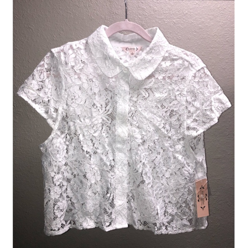 Nanette Lepore White Lace Top